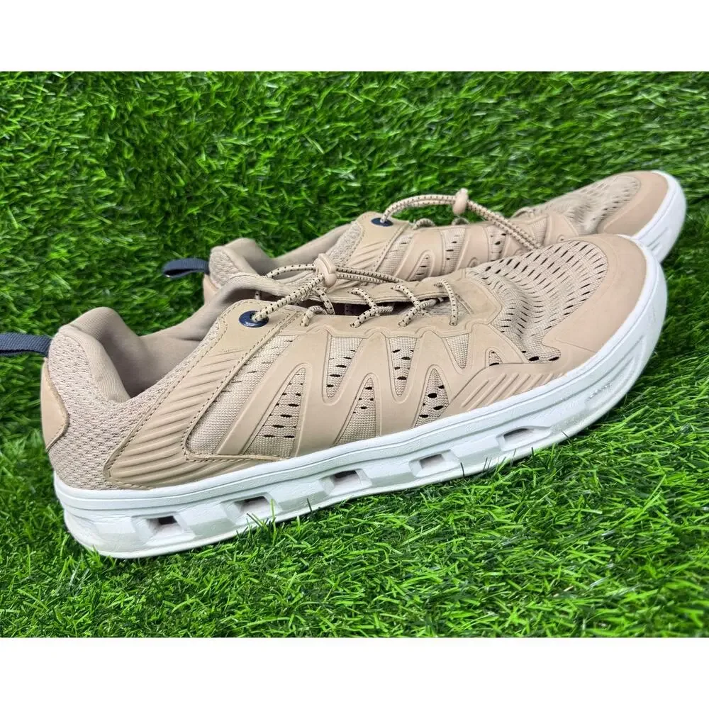 Magellan Outdoors Pro Water Shoes Mens 12D Tan Fishing Hiking Quick Lace Mesh